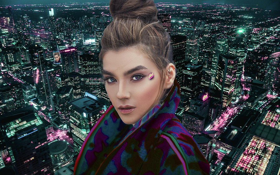 Futuristic Girl in the City  Photograph by Marilyn MacCrakin