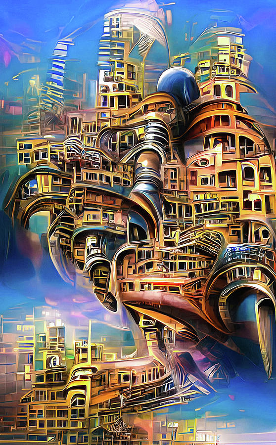 Futuristic Megapolis Architecture 05 Complex Structure Digital Art by Matthias Hauser