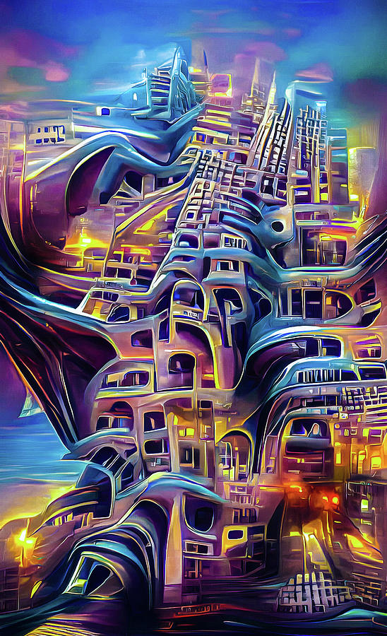 Futuristic Megapolis Architecture 06 Infinity Digital Art by Matthias Hauser