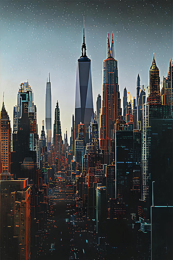 Futuristic New York Cityscape Digital Art by Ranie Guzman - Fine Art ...