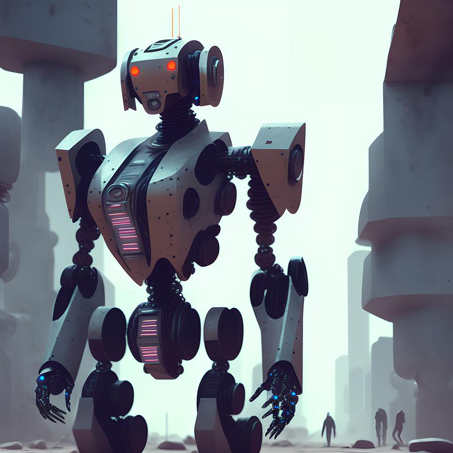 Futuristic Robot, Generative AI Illustration Digital Art by Miroslav ...