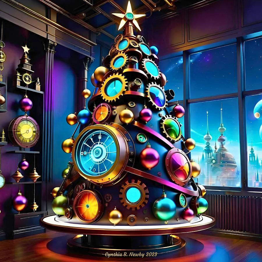 Futuristic Steampunk Christmas Tree 20231219a Digital Art By Cindys Creative Corner Fine Art 6186