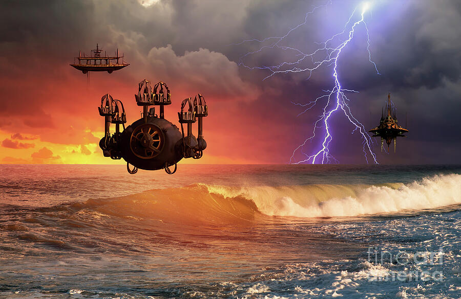 Futuristic Stormy Skies Digital Art