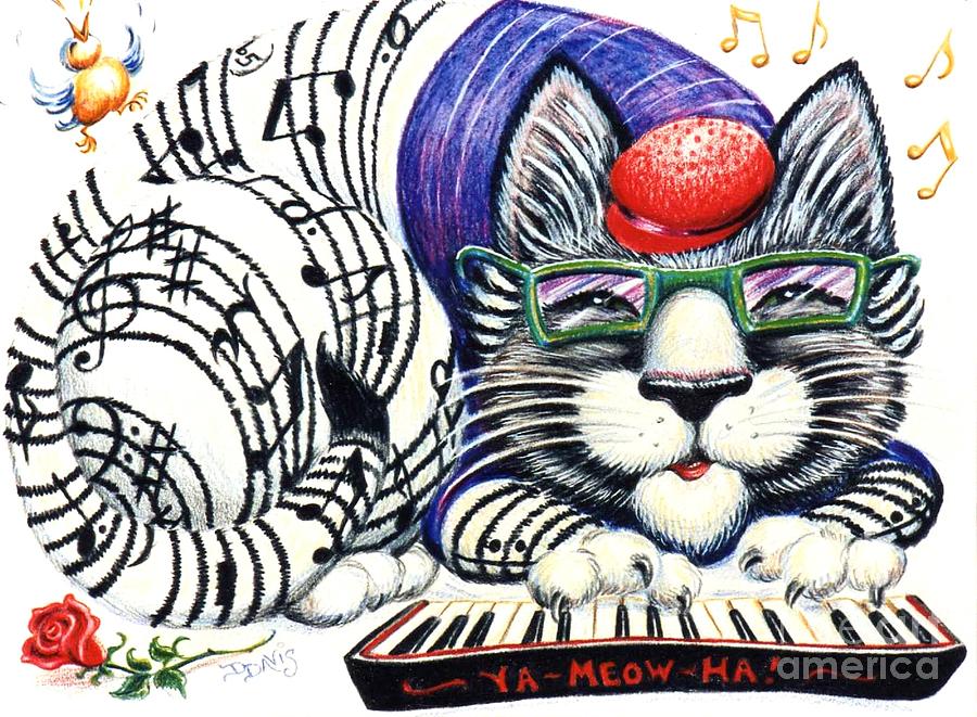 Music Drawing - Fuzzy Catterwailen by Dee Davis