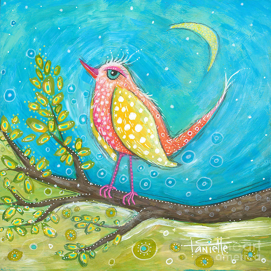 Fuzzy Wuzzy Was a Bird Painting by Tanielle Childers