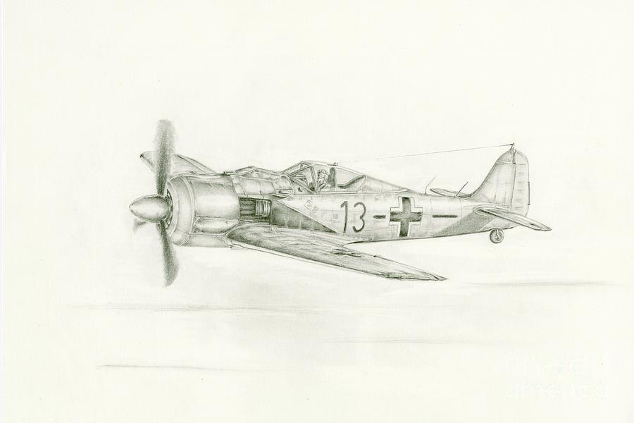 Fw 190 Drawing by Frank Vos - Fine Art America