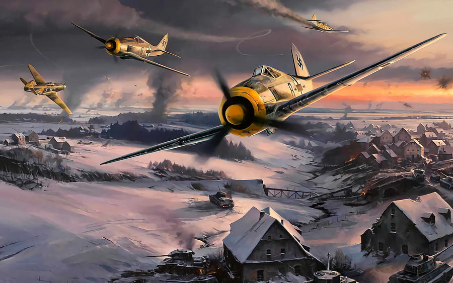 Fw190 vs stars 80s Painting by Philip Adam | Pixels