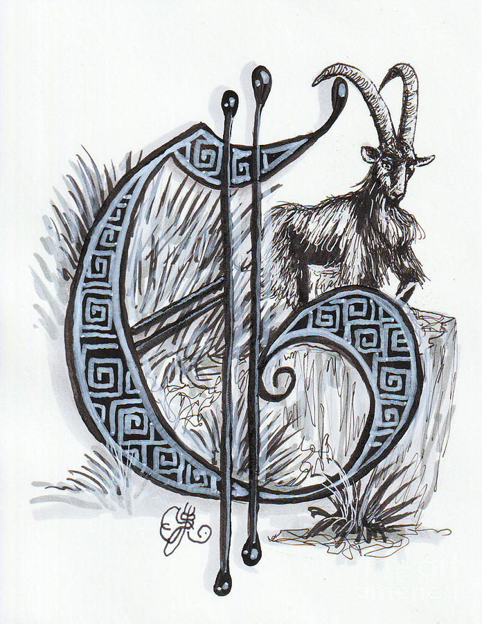 G is for Goat Drawing by Scarlett Royale