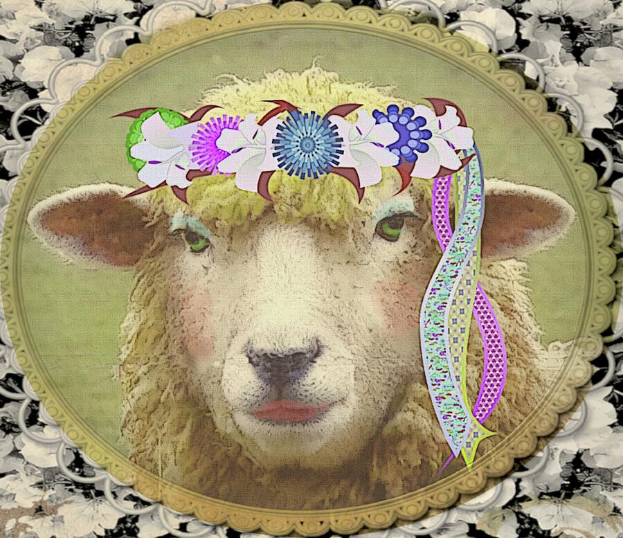 G-lamb-orous Sheep  Digital Art by Shelli Fitzpatrick