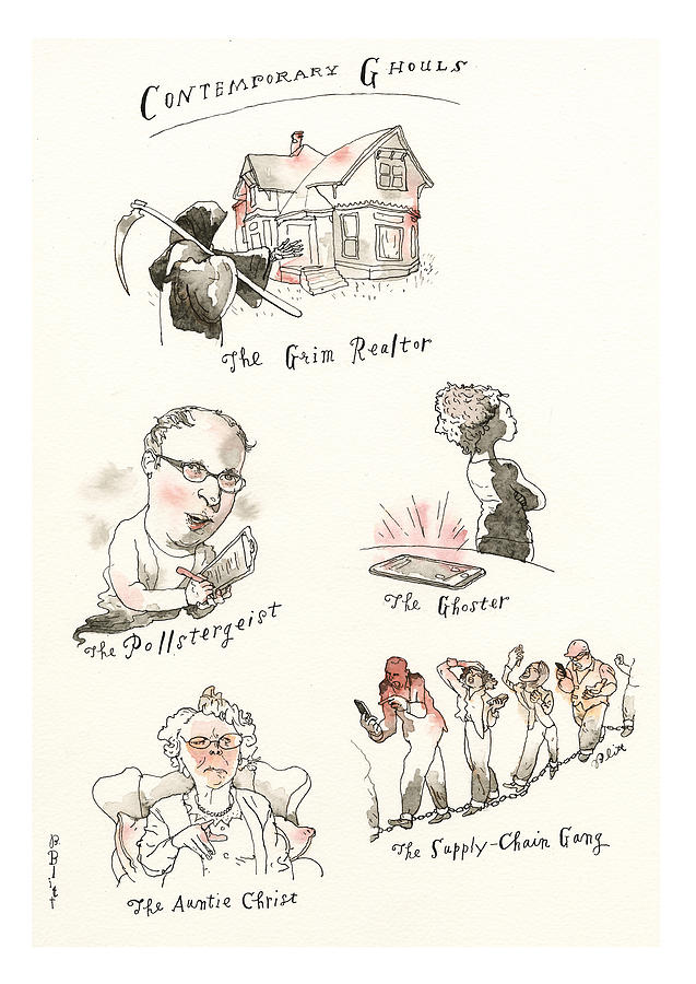 Gaba-Ghoul Several Questionable Halloween Puns Painting by Barry Blitt