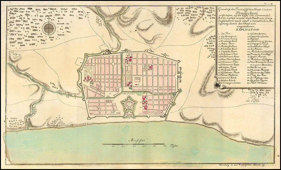 Gabriel Nikolaus Raspe Title Chennai Grundriss ders Franzosischen Haupt ...