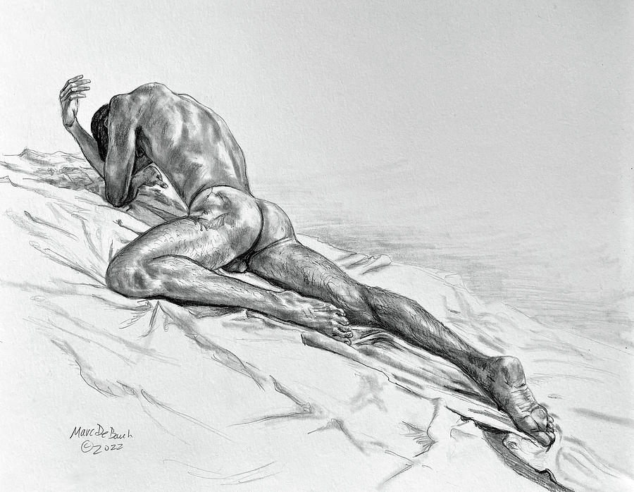 Gabriel on the Floor Drawing by Marc DeBauch
