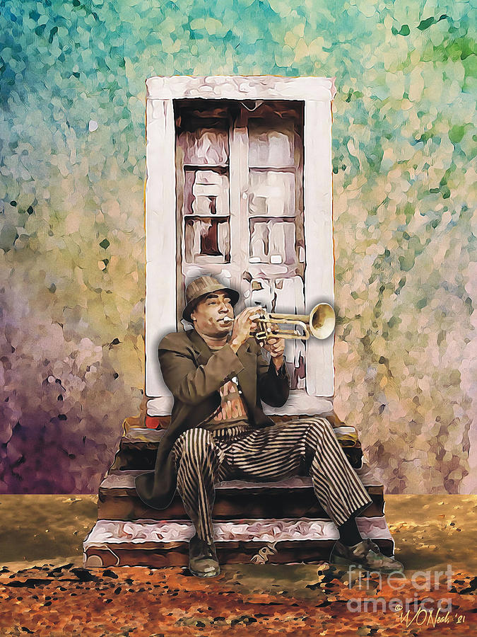Portrait Digital Art - Gabriel On Trumpet by Walter Neal