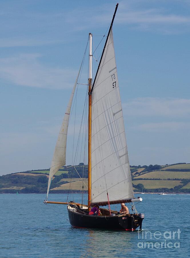Gaff Rigged Sailing Dinghy Falmouth UK Photograph by Lesley Evered