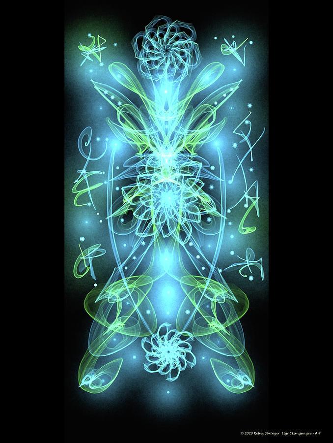 Gaias Universal Flowering Light Digital Art by Kelley Springer