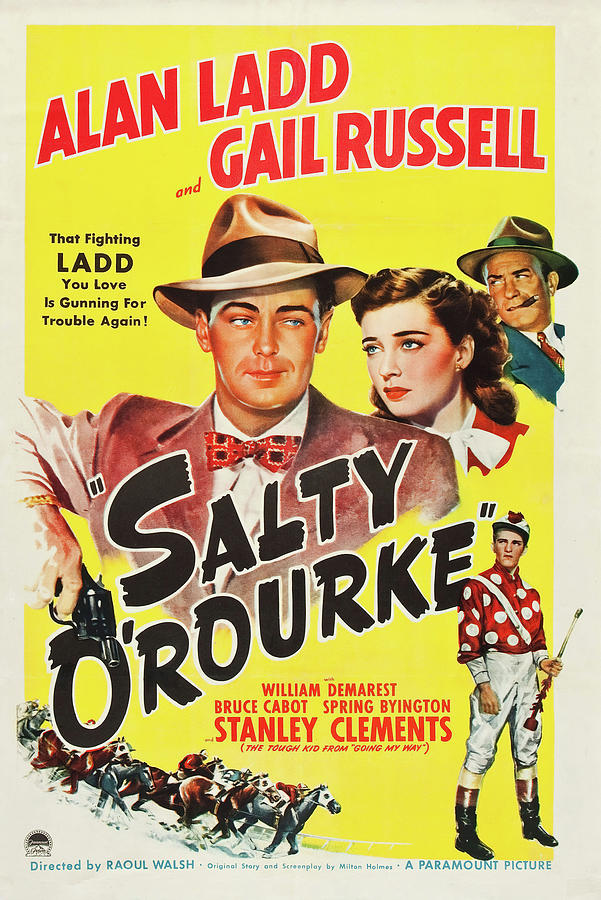 GAIL RUSSELL and ALAN LADD in SALTY OROURKE -1945-, directed by RAOUL WALSH. Photograph by Album