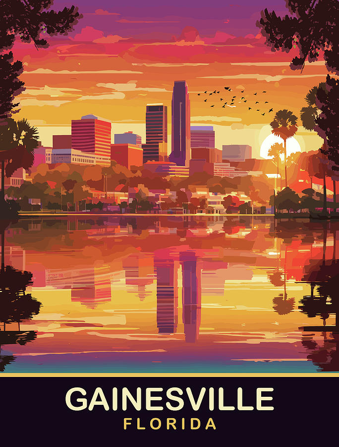 Gainesville Digital Art - Gainesville, Florida by Long Shot