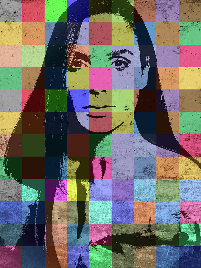 Gal Gadot Mixed Media - Gal Gadot Patchwork Pop Art Portrait by Design Turnpike