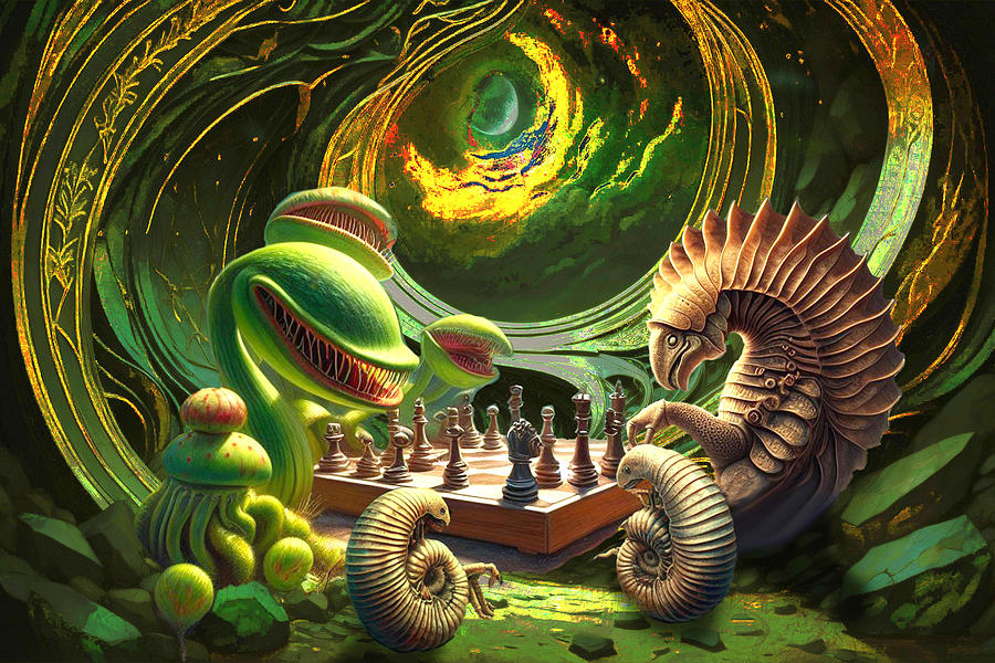 Galactic Chess Match Digital Art by Lisa Yount