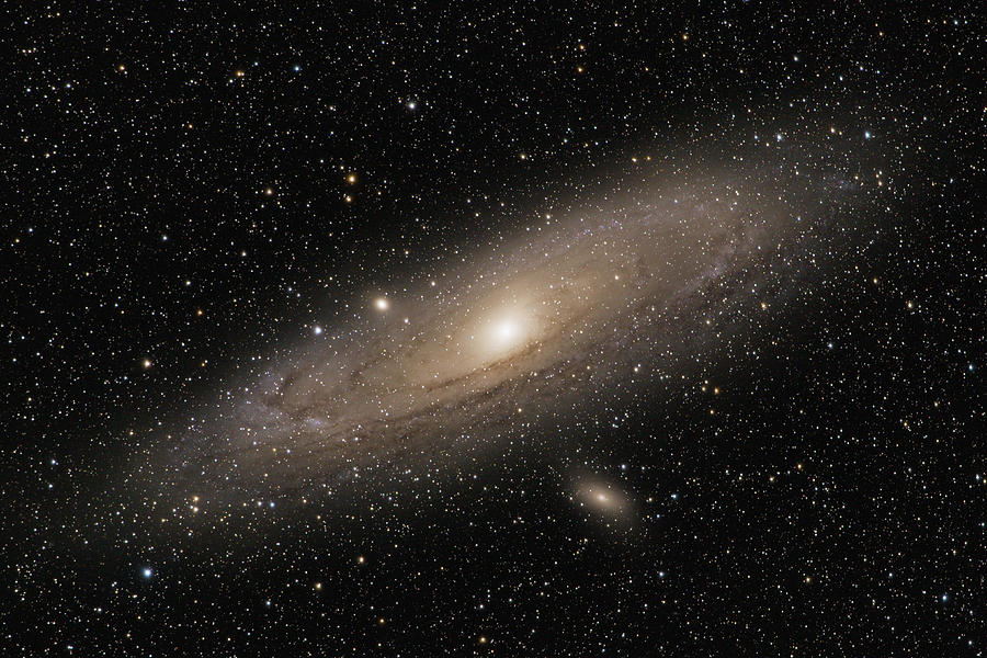 Galactic Neighbors - Andromeda Galaxy, M110, and M32 Photograph by Adam Pender