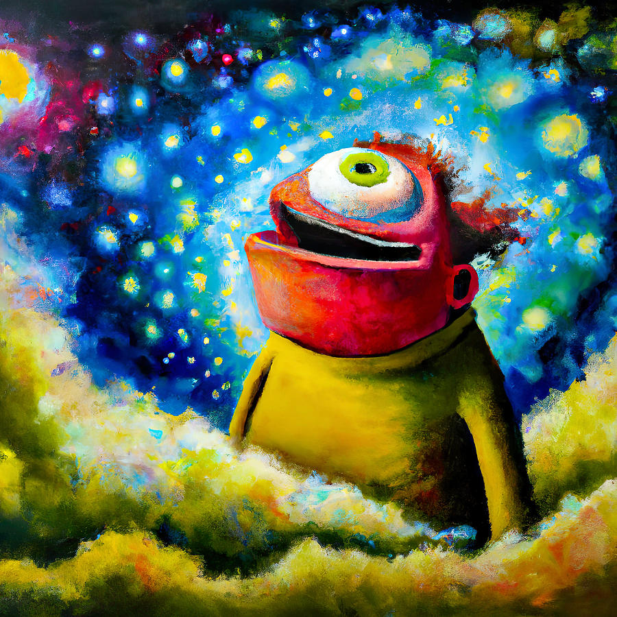 Galactic Surprise Painting by Hillary Kladke