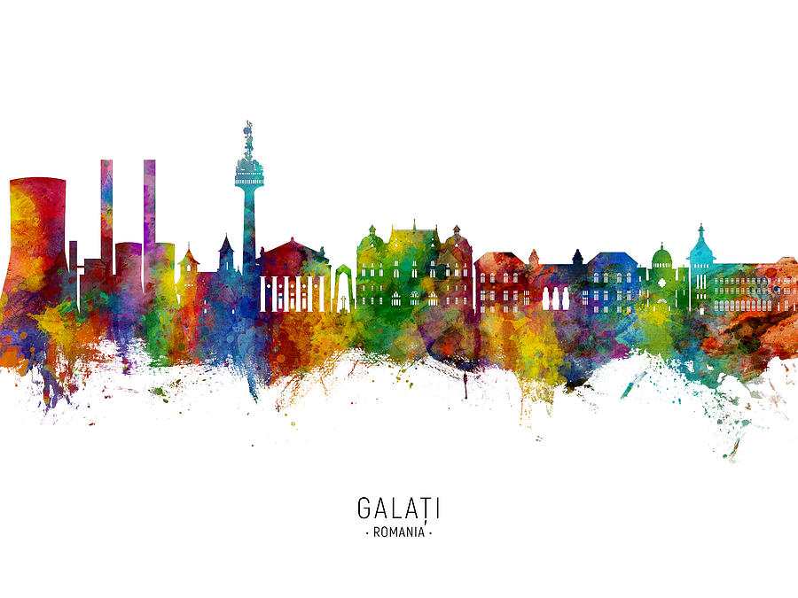Galati Romania Skyline #53 Digital Art by Michael Tompsett