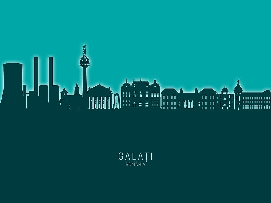 Galati Romania Skyline #68 Digital Art by Michael Tompsett - Fine Art ...