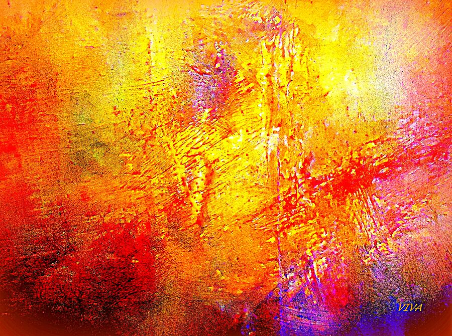 Galaxy Afire Painting by VIVA Anderson
