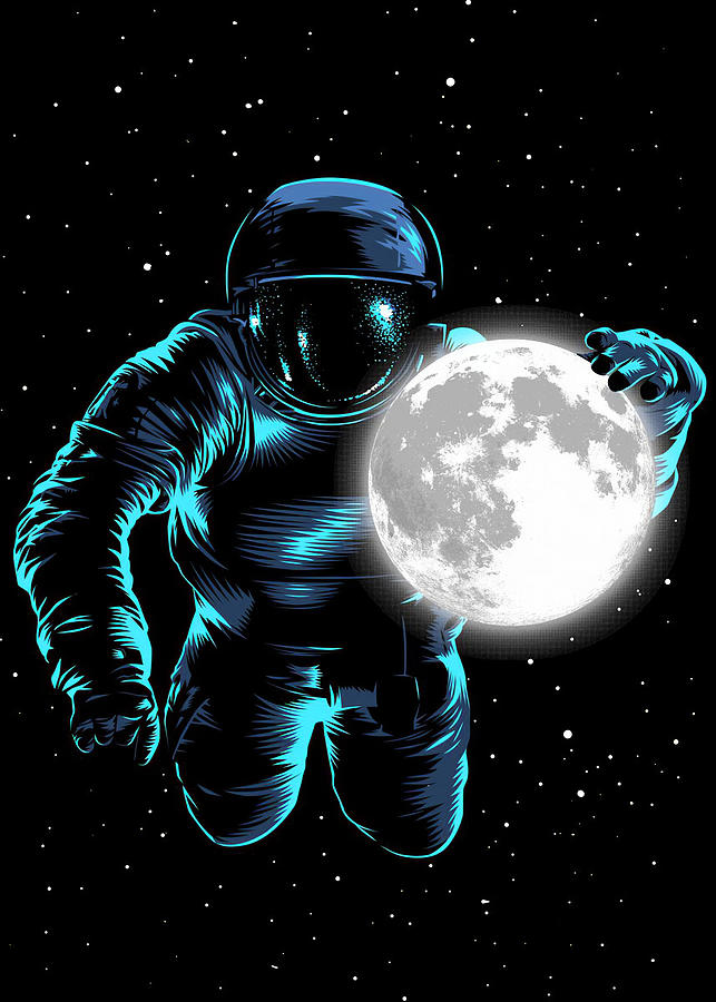 Galaxy Astronaut Moon Digital Art by Towery Hill - Fine Art America