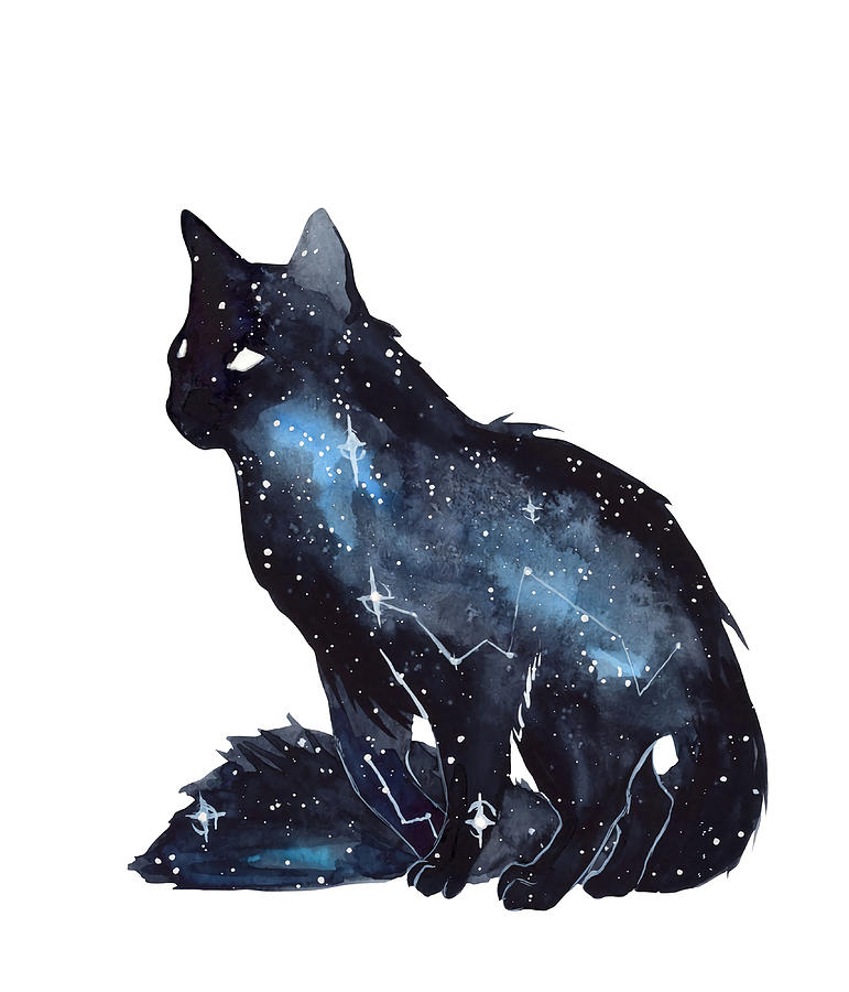 Galaxy Cat Poster blue Painting by Grant Isabel - Fine Art America