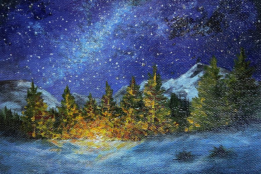 Mountain Painting - Galaxy Fire by Joshua Yancosek
