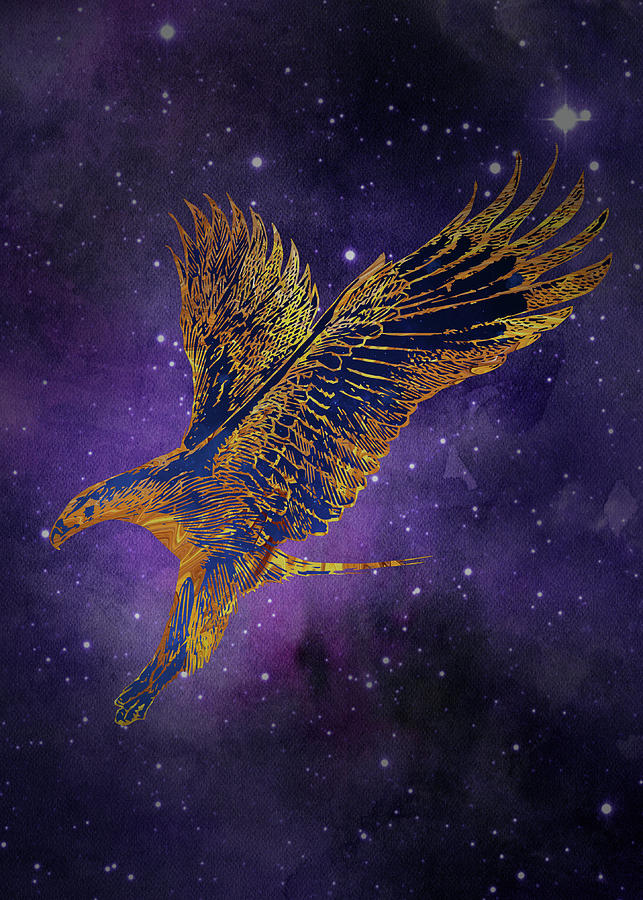 Galaxy Hawk Digital Art by Sambel Pedes