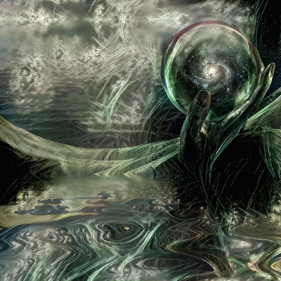 Galaxy in crystal ball Digital Art by Bruce Rolff