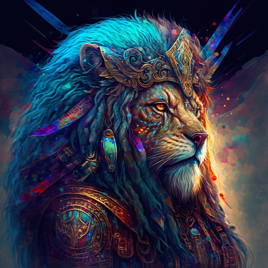 Galaxy lord lion Digital Art by Nemanja Dakic - Fine Art America