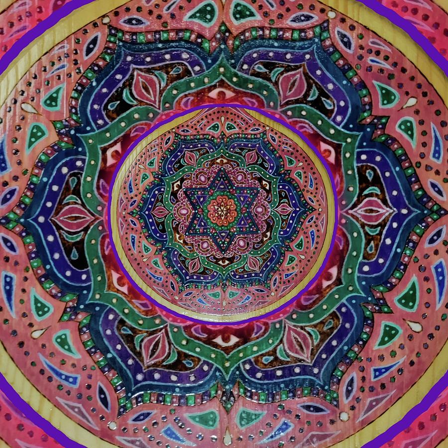 Galaxy Mandala Pyrography Pyrography by Christopher Lopez | Fine Art ...