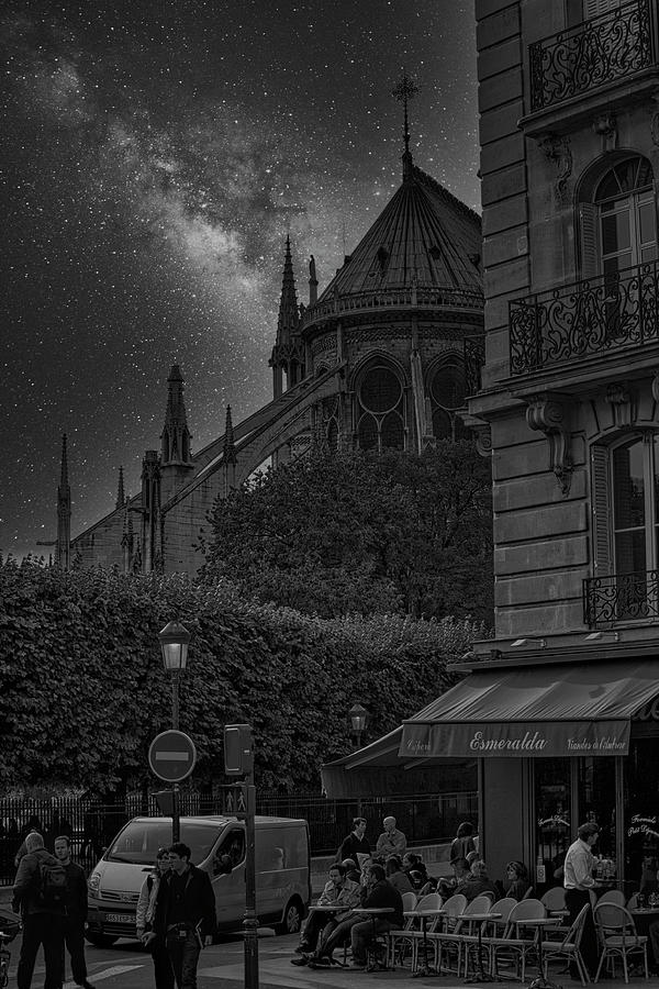 Paris Photograph - Galaxy Skies Notre Dame Cathedral Paris France  by Chuck Kuhn