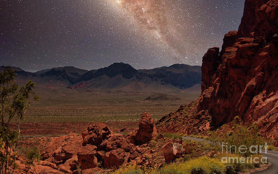 Nature Photograph - Galaxy Skies Valley of Fire Nevada USA by Chuck Kuhn