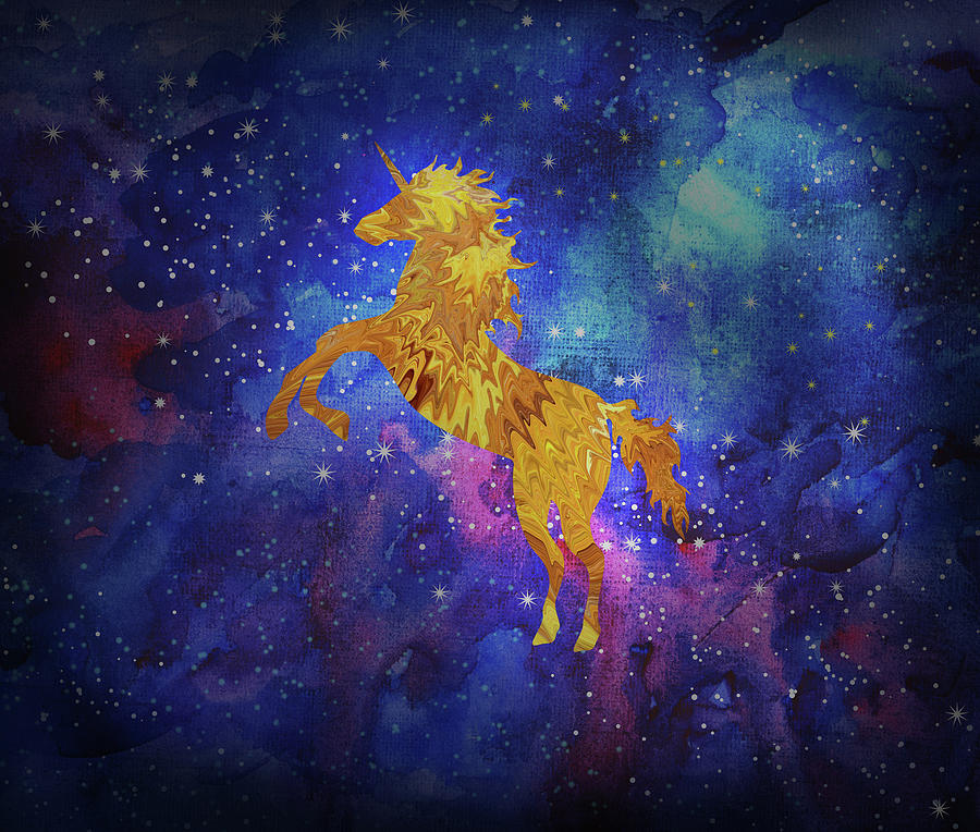 Galaxy Unicorn Digital Art by Sambel Pedes