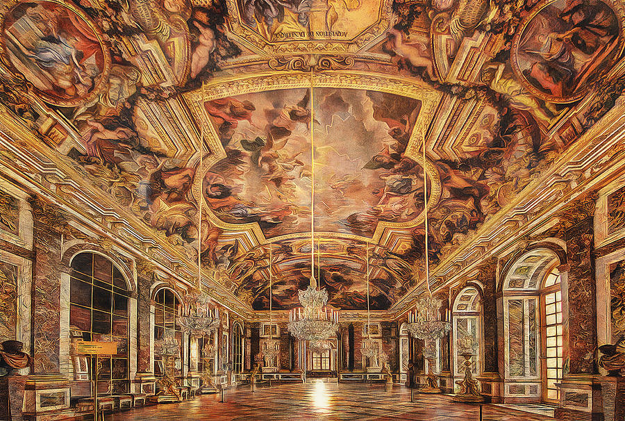 Galerie des Glaces, Versailles Digital Art by Jerzy Czyz