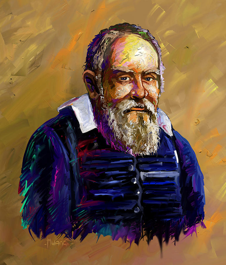 Galileo Galilei  Painting by Anthony Mwangi