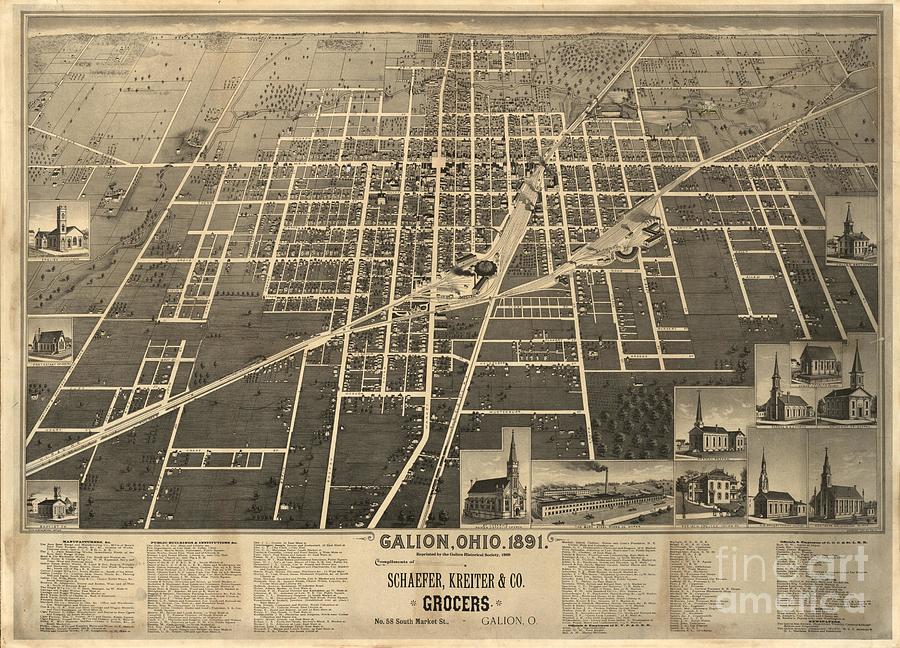 Galion, Ohio, 1891 Digital Art by Panoramic Maps - Fine Art America