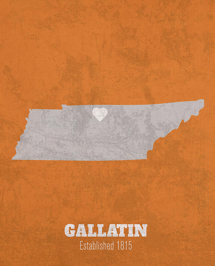 Gallatin Tennessee City Map Founded 1815 University Of Tennessee Color   Gallatin Tennessee City Map Founded 1815 University Of Tennessee Color Palette Design Turnpike 