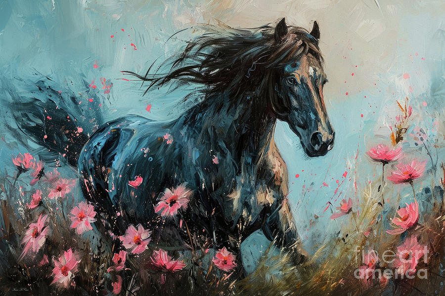 Galloping Stallion Painting by Tina LeCour