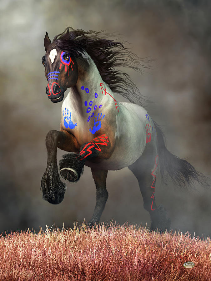 Galloping War Horse Digital Art