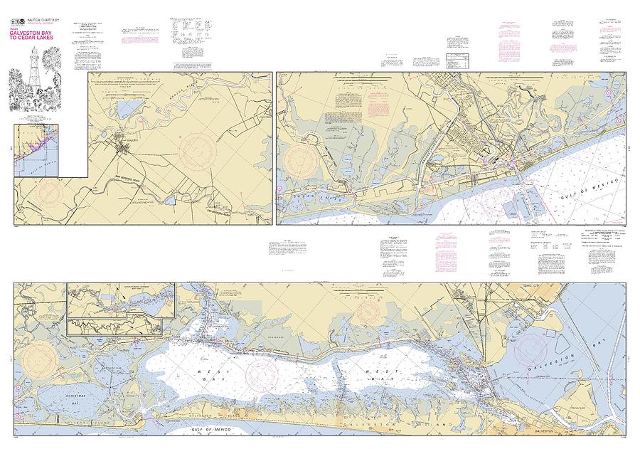 Galveston Bay To Cedar Lakes Texas, Noaa Chart 11322 Digital Art by ...