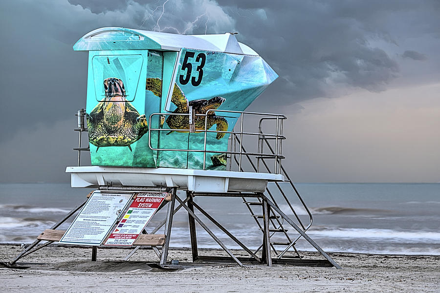 Galveston Island Lifeguard Stand 53 Photograph by JC Findley
