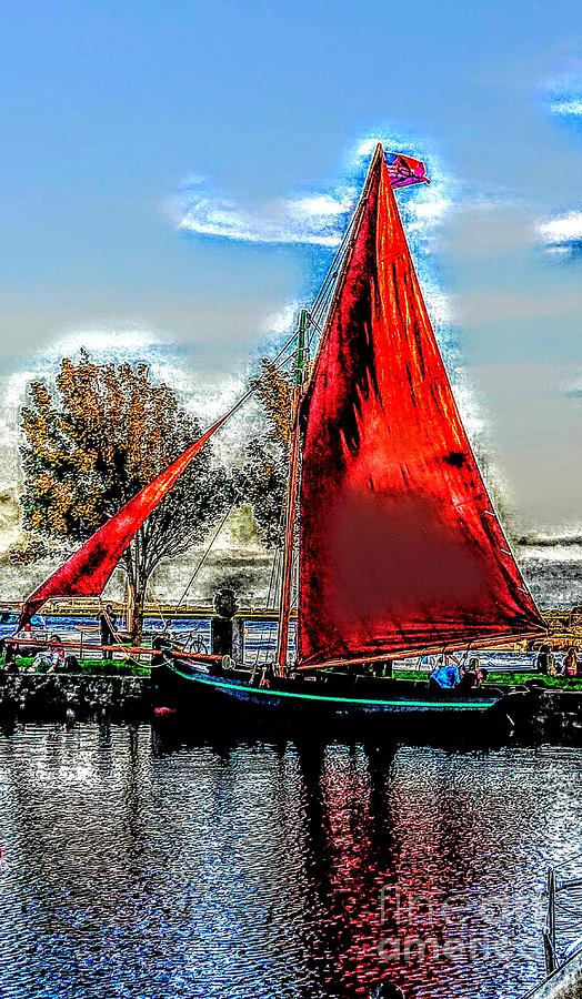 Galway hooker canvas  Painting by Mary Cahalan Lee - aka PIXI