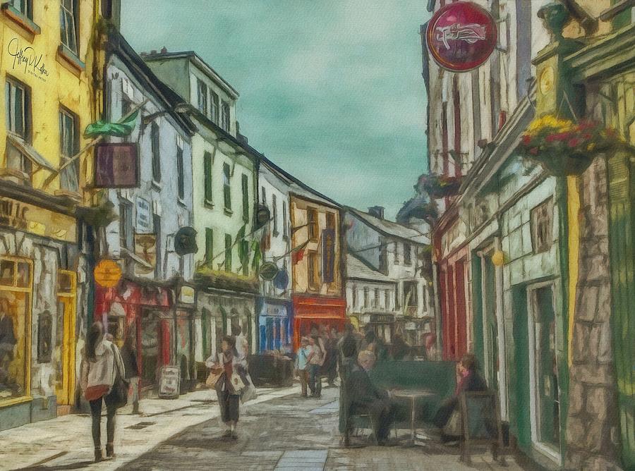 Galway Street Scene Painting by Jeffrey Kolker