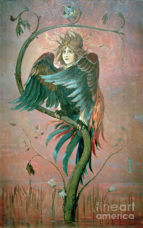 Victor Mikhailovich Vasnetsov Painting - Gamayun the Prophetic Bird  AKG820906 by Victor Mikhailovich Vasnetsov