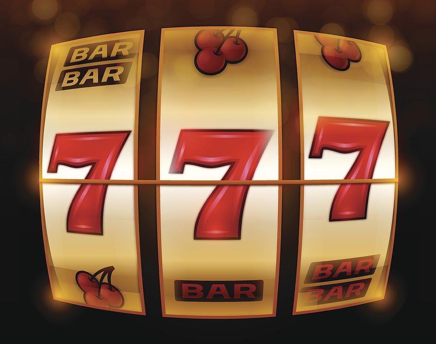 Gambling 777 Slot Machine Drawing by Filo